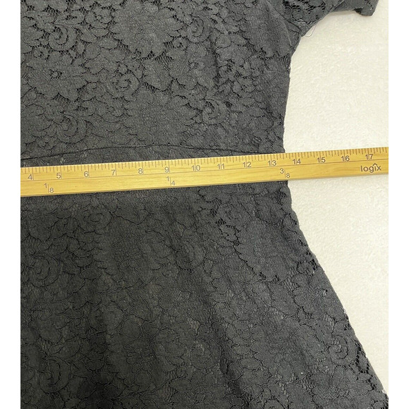 Lulus Black Lace Flair Mini Dress Small Whimsigoth Fairy Grunge Wednesday Adams - Picture 4 of 13